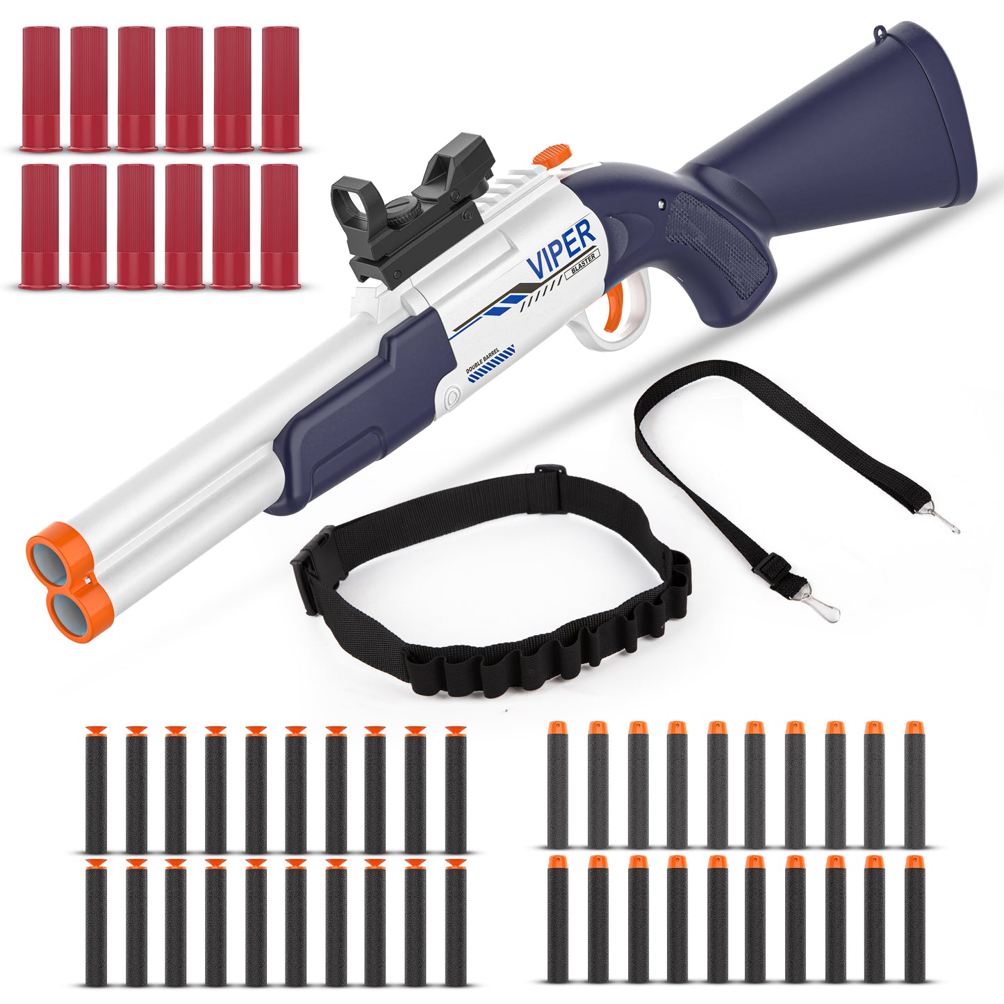 VIPER - Double Barrel Toy Blaster Shotgun with Ejecting Shells