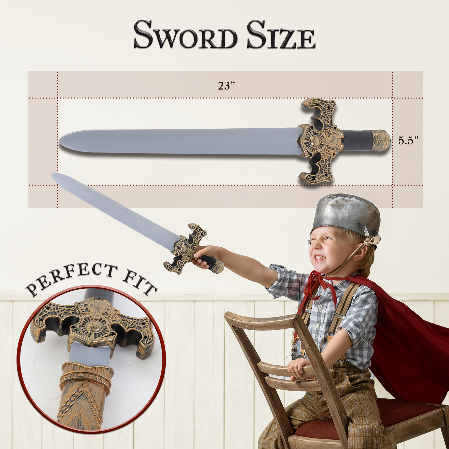 Toy Swords for Kids with Sheaths and Belts - 2 Pack